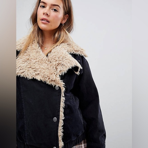 FREE PEOPLE OWEN FAUX FUR SHERPA JACKET - Picture 5 of 9